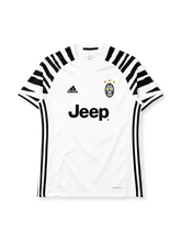 Juventus 2016/17 white adidas jersey with black zebra-print shoulders and Jeep sponsor