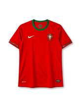 Portugal 2012 red Nike home short sleeve jersey with green collar
