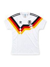 Germany 1990 white adidas home jersey with black, red and gold chest band
