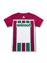 Fluminense 2003 home jersey with burgundy, green and white stripes, white adidas shoulder stripes, three-star crest and Unimed sponsor.