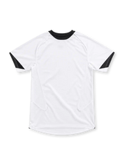 Inter Milan 2005/06 white away jersey with blue-and-black chest band, yellow Pirelli sponsor, black Nike Swoosh, central Inter crest and black V-neck collar.