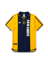Ajax 2000-01 away jersey in navy and gold with center panel