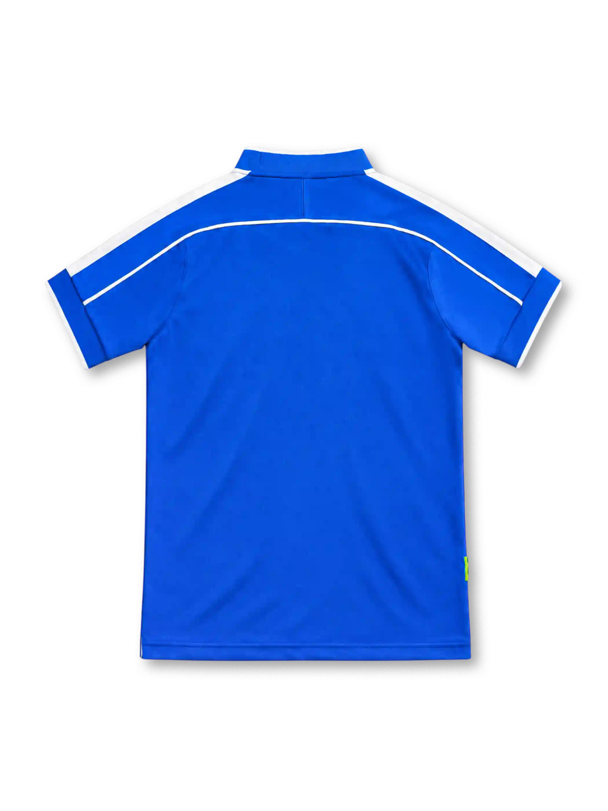 Brazil 1998 royal-blue away jersey featuring white shoulder piping, a blue collar with white trim, green Nike Swoosh, four-star CBF crest, Nike-Fit label and vintage hem tag.