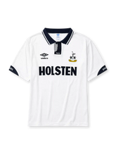 Tottenham Hotspur 1991-93 home jersey with navy collar and cuffs