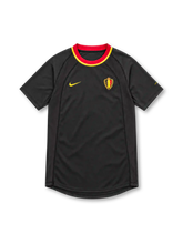 Belgium 2000 black away jersey with red and yellow collar, Nike logo and federation crest