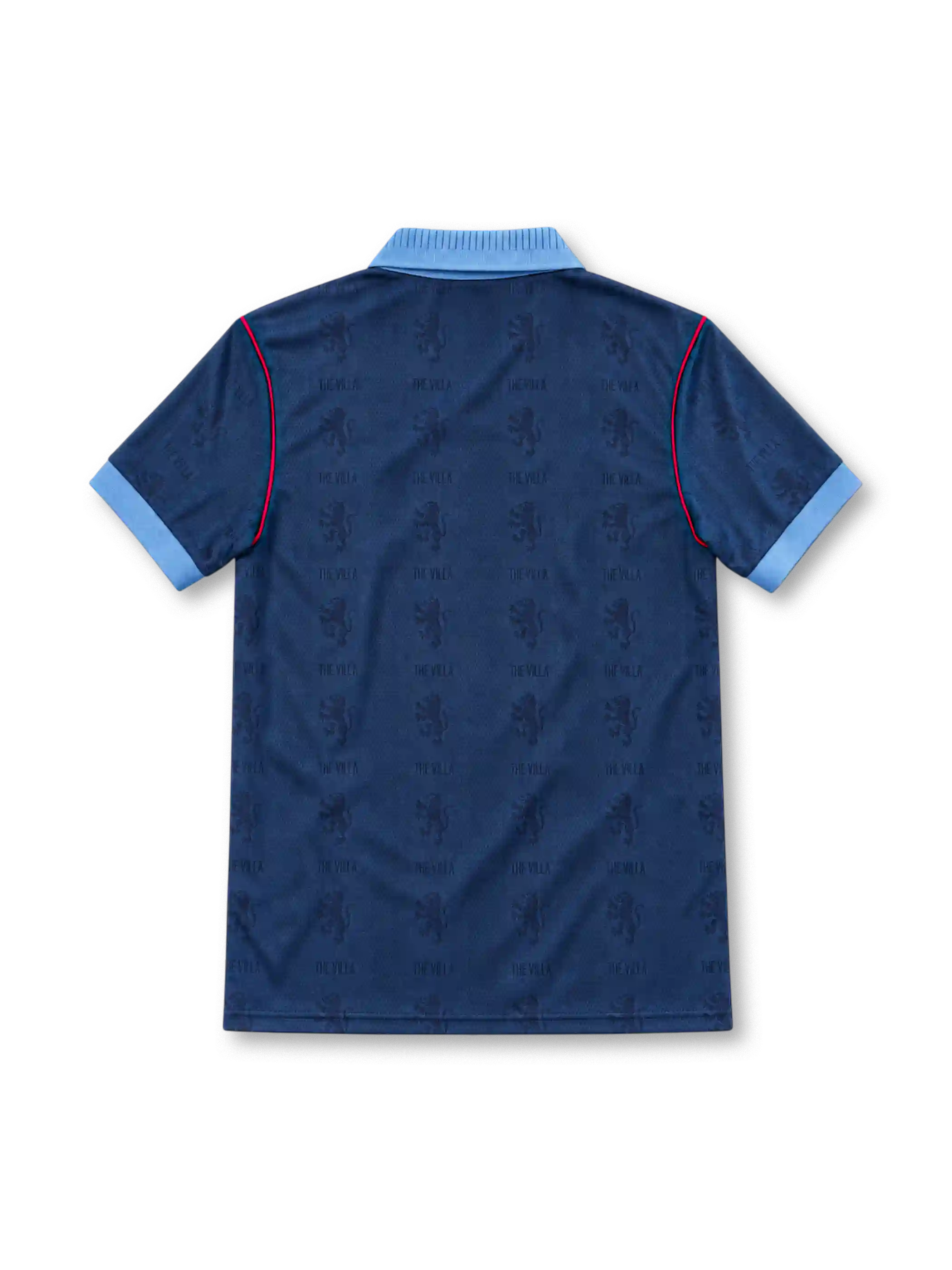 Aston Villa 1995/97 navy third jersey with sky-blue collar, Reebok logo and AST Computer sponsor