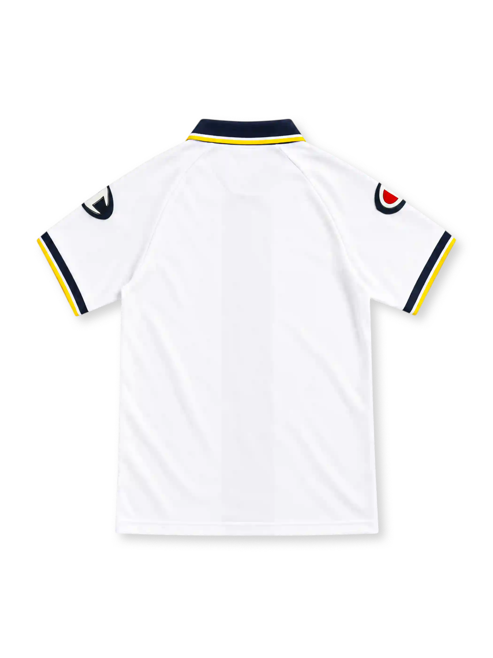 Parma 2005/06 white home jersey with navy cross, yellow-tipped collar, Champion logo and Parma F.C. crest
