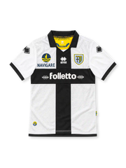 Parma 2012/13 white home jersey with black cross, Erreà logo, Navigare and Vorwerk Folletto sponsors