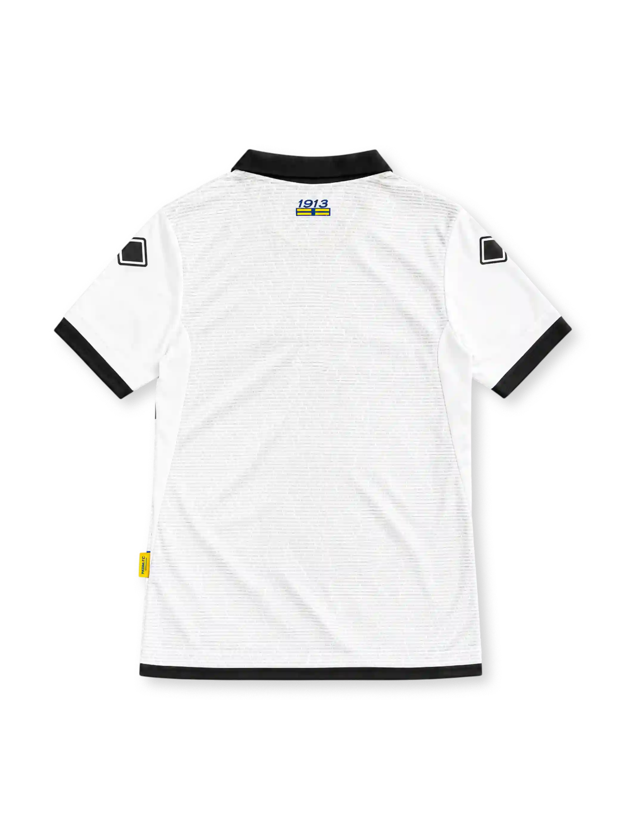 Parma 2012/13 white home jersey with black cross, Erreà logo, Navigare and Vorwerk Folletto sponsors