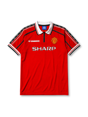 Manchester United 1998-99 home jersey with zip-neck collar