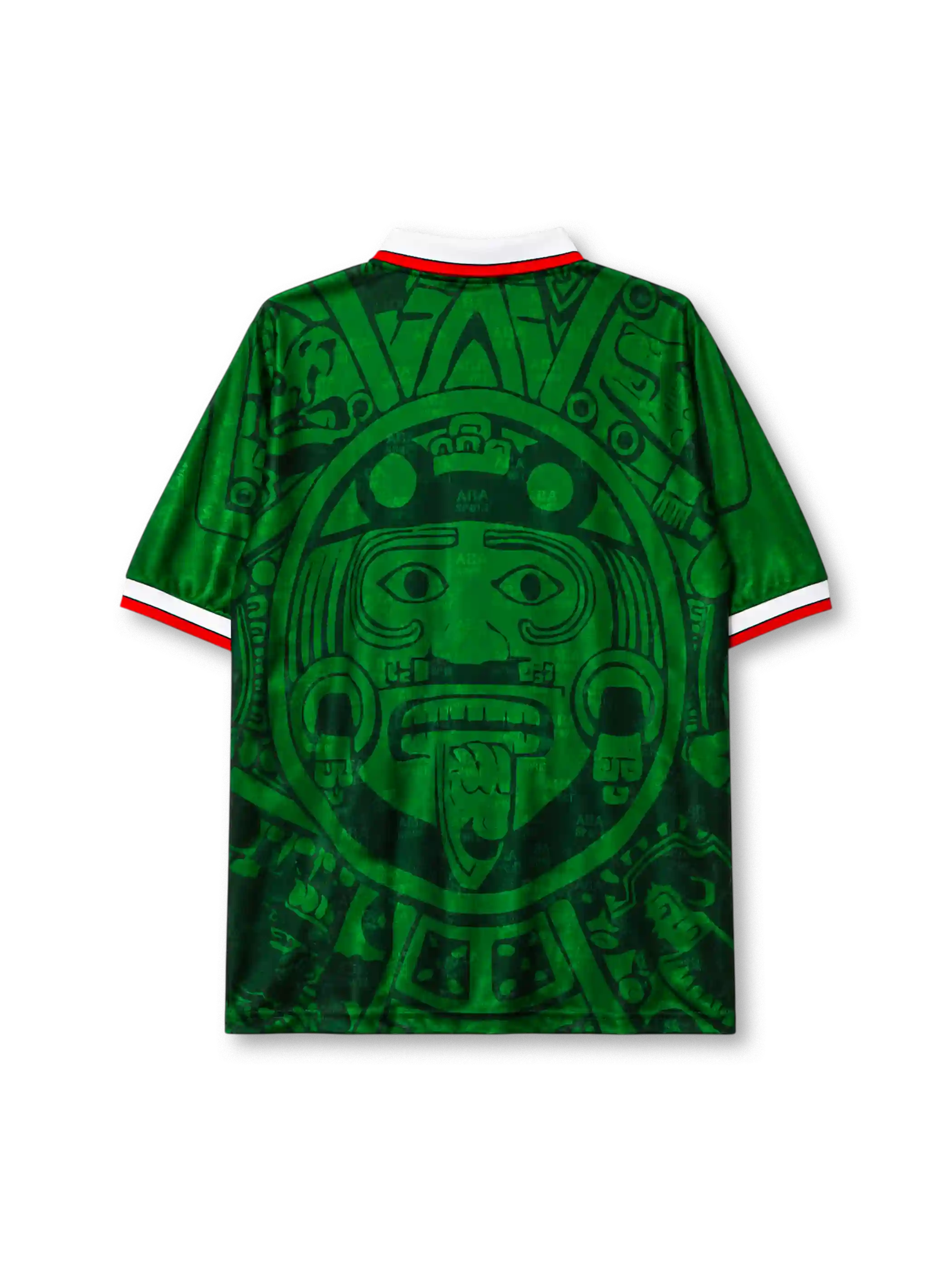 Mexico 1998 home jersey with Aztec calendar design
