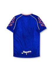 Japan 1998 home jersey with flame-patterned sleeves