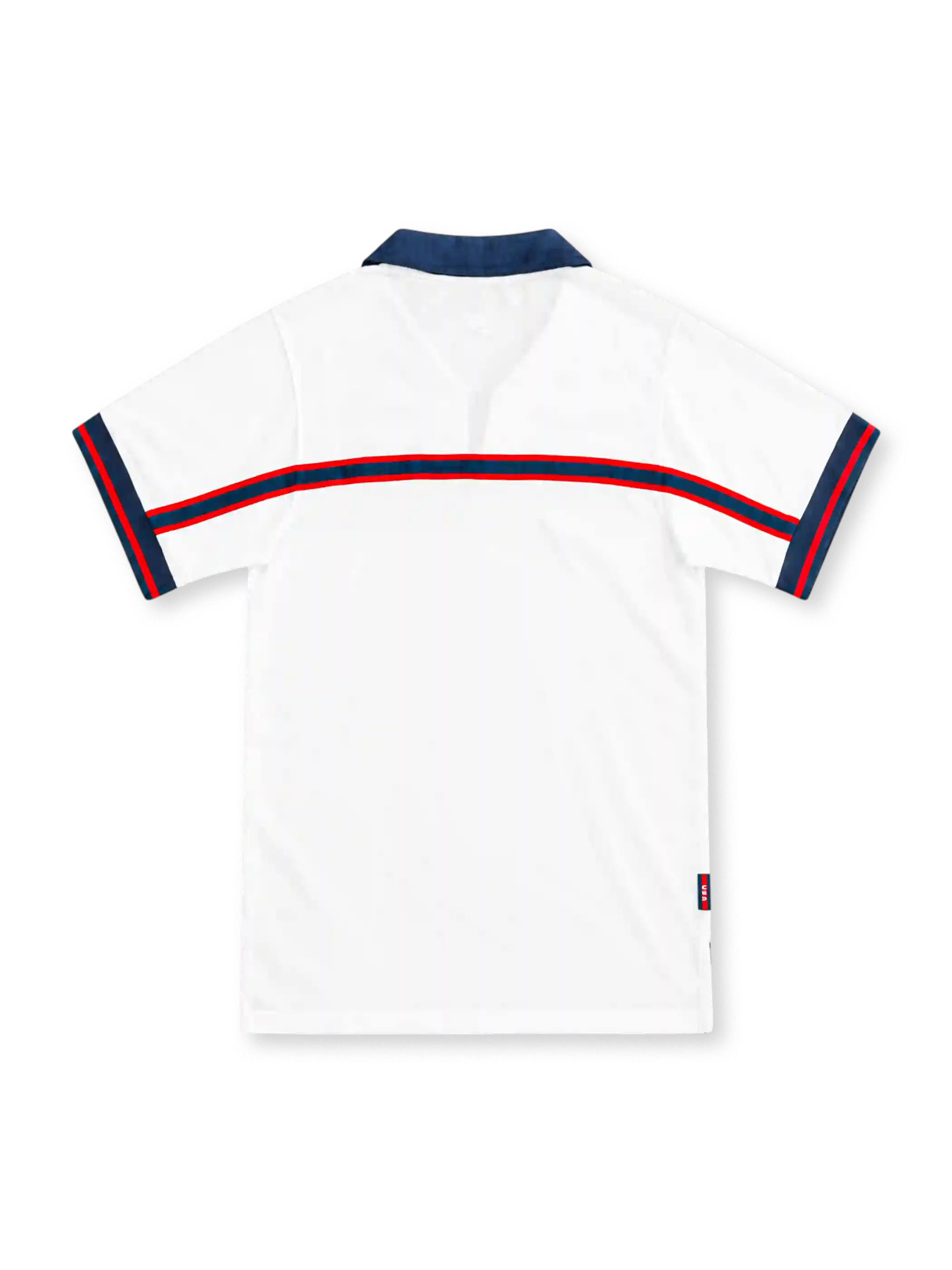 USA 1998 white home jersey with navy polo collar, navy chest band, Nike logo and U.S. Soccer crest
