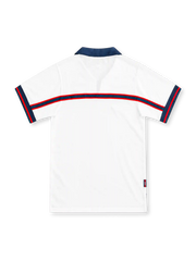 USA 1998 white home jersey with navy polo collar, navy chest band, Nike logo and U.S. Soccer crest