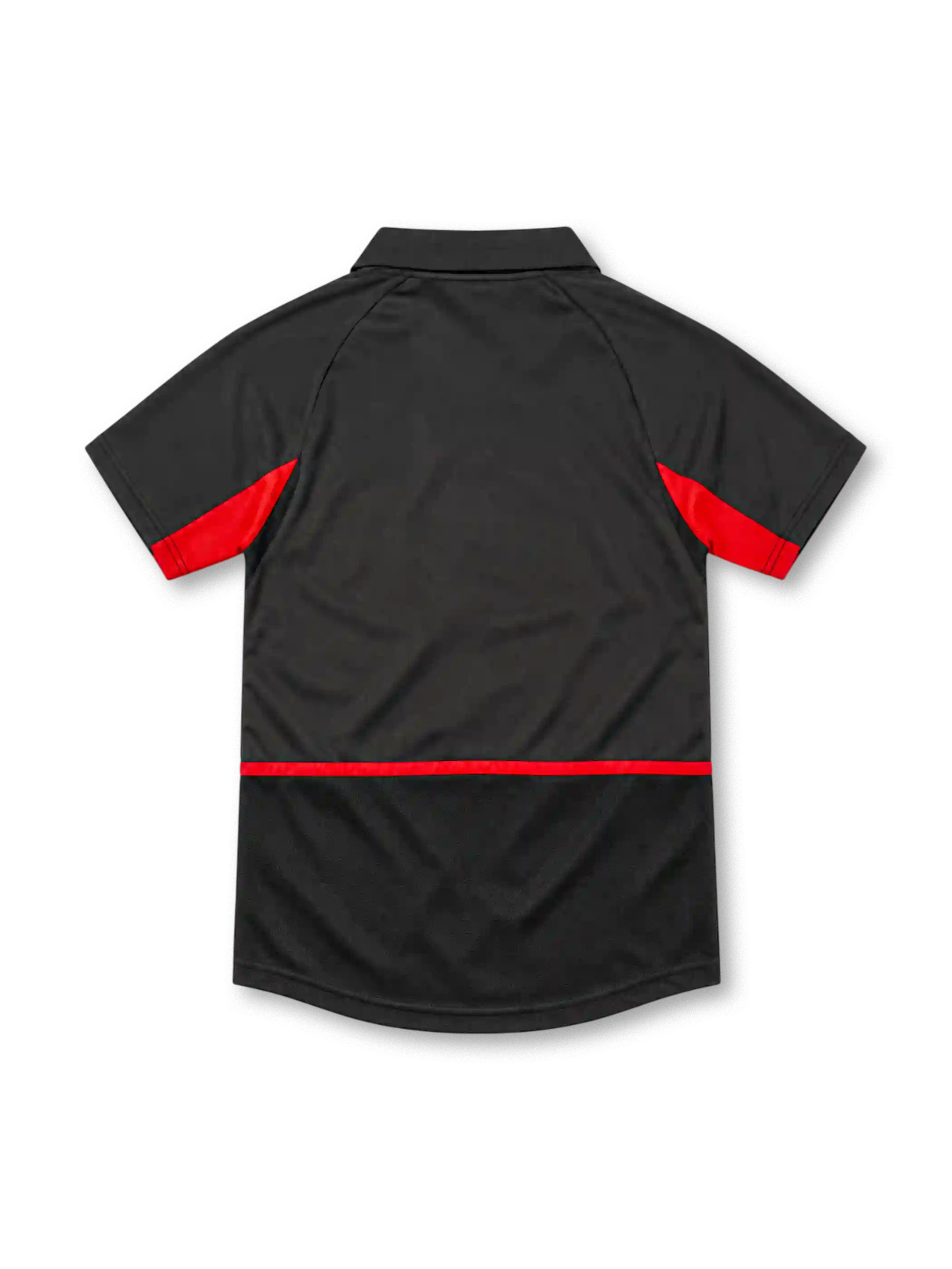 Belgium 2002 black away jersey with red angular panels, polo collar, Nike logo and federation crest