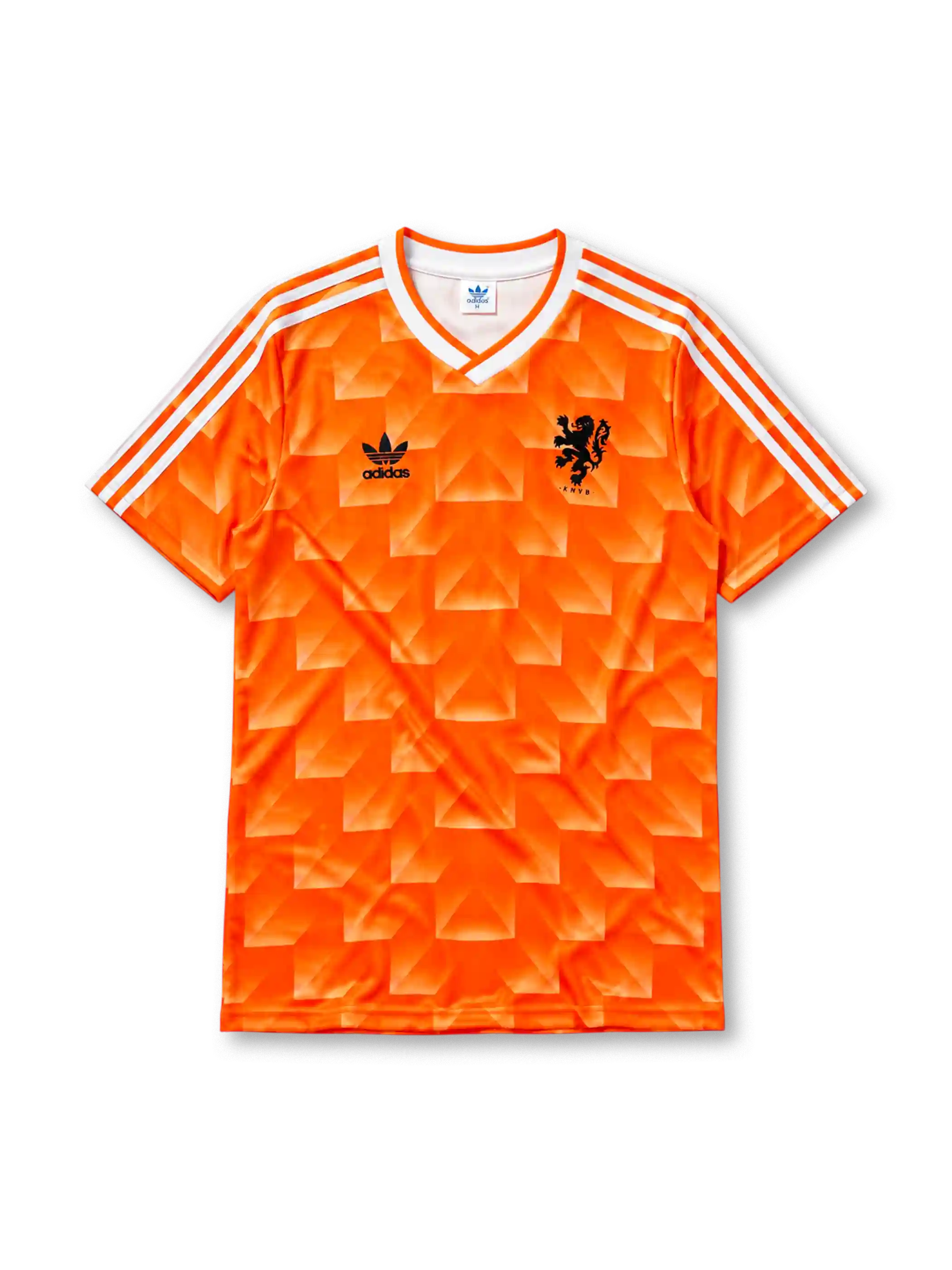 Netherlands 1988 orange training shirt with geometric pattern