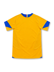 Juventus 2005/06 yellow third jersey with royal blue yoke, Nike logo, centred crest and Tamoil sponsor