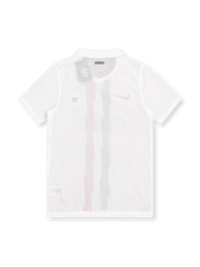 Juventus 2010/11 white away jersey with green and red tricolour stripes, Nike logo, club crest and Balocco sponsor