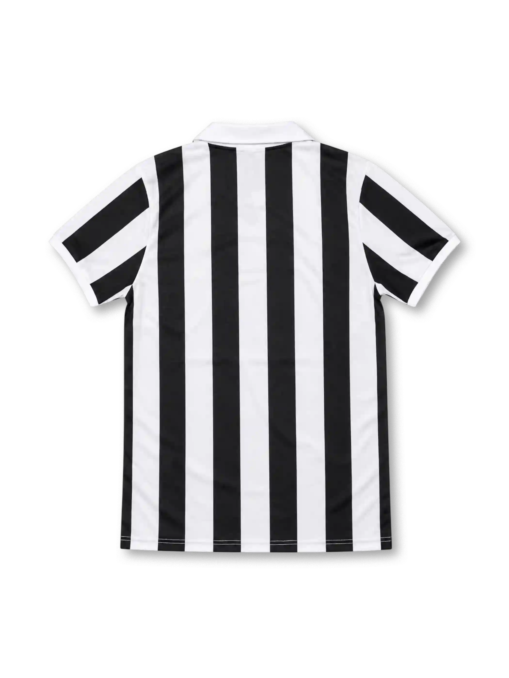 Juventus 1992/94 black and white striped home jersey with open white collar, Kappa logo, two-star patch and Danone sponsor
