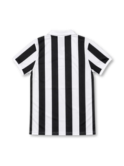 Juventus 1992/94 black and white striped home jersey with open white collar, Kappa logo, two-star patch and Danone sponsor