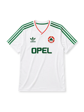 Republic of Ireland 1990-92 away jersey in white with green stripes