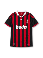 AC Milan 2009-10 home jersey in red and black stripes