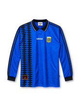 Argentina 1994 away long sleeve jersey in royal blue with black diamond panel and polo collar