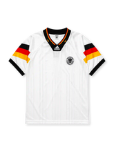 Germany 1992 home jersey with black, red, and gold sleeve bands