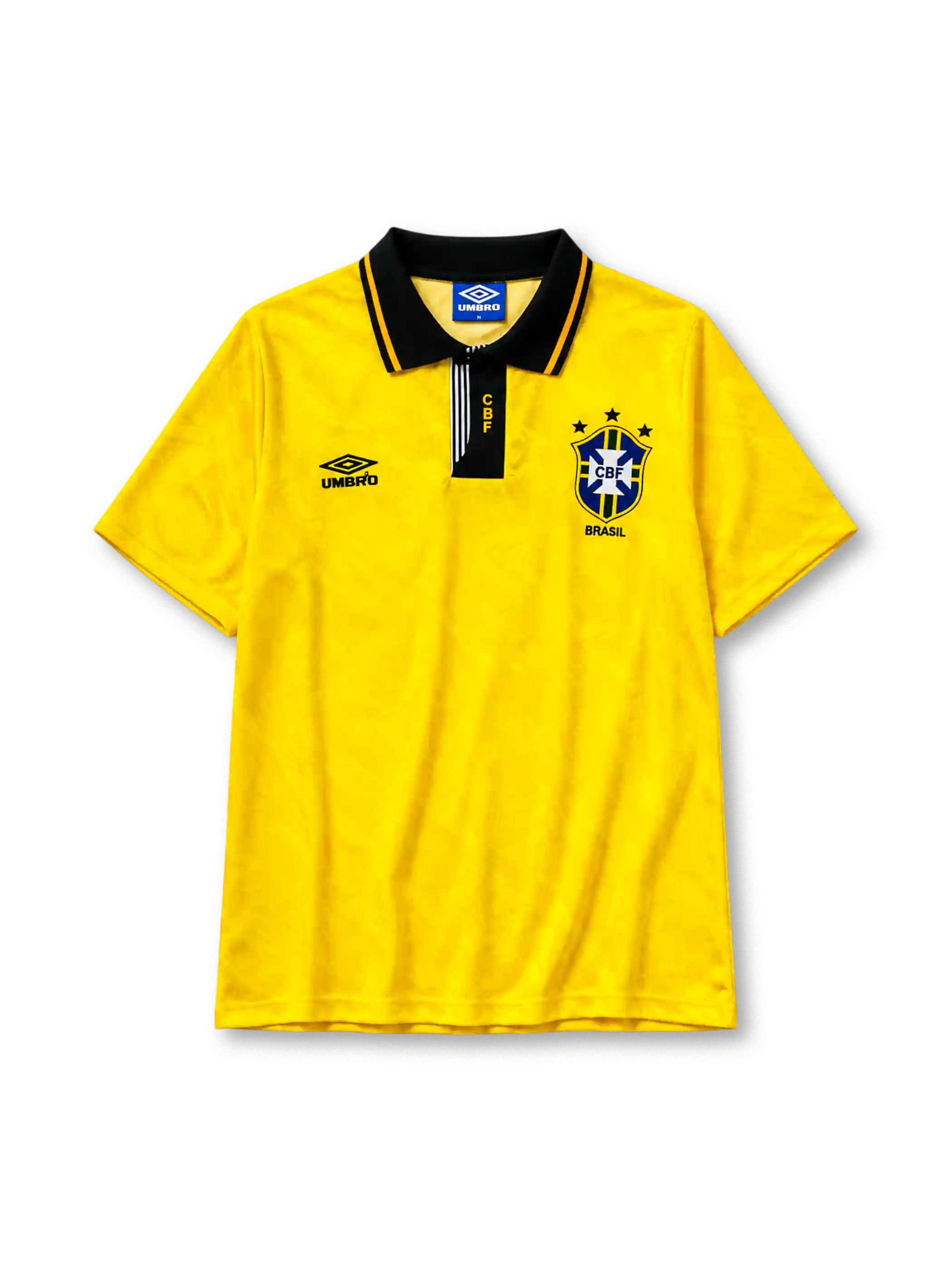 Brazil 1991-93 home jersey in yellow with zip-neck collar