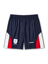 England 1998 home shorts in navy with red and white panels