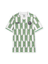 Nigeria 1994 away jersey with green and black geometric print