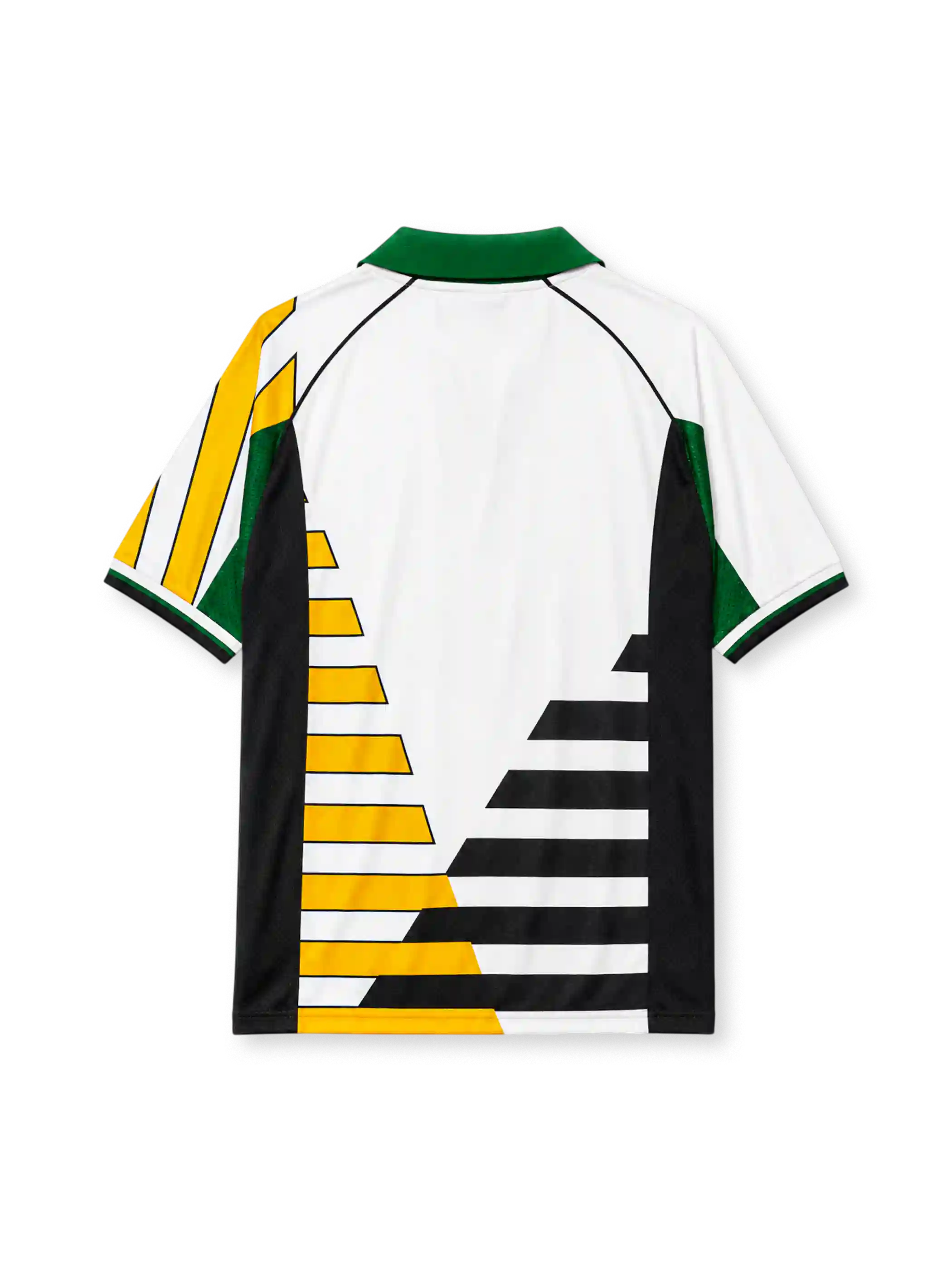 South Africa 1998 home jersey with black, gold, and white diagonal design