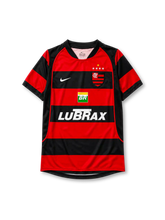 Flamengo 2003-04 home jersey in red and black hoops