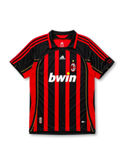 AC Milan 2006-07 home jersey in red and black with gold trim