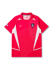 South Korea 2002-03 home jersey in red with curved line design