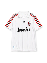 AC Milan 2007-08 away jersey in white with red and black stripes