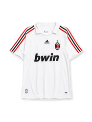 AC Milan 2007-08 away jersey in white with red and black stripes