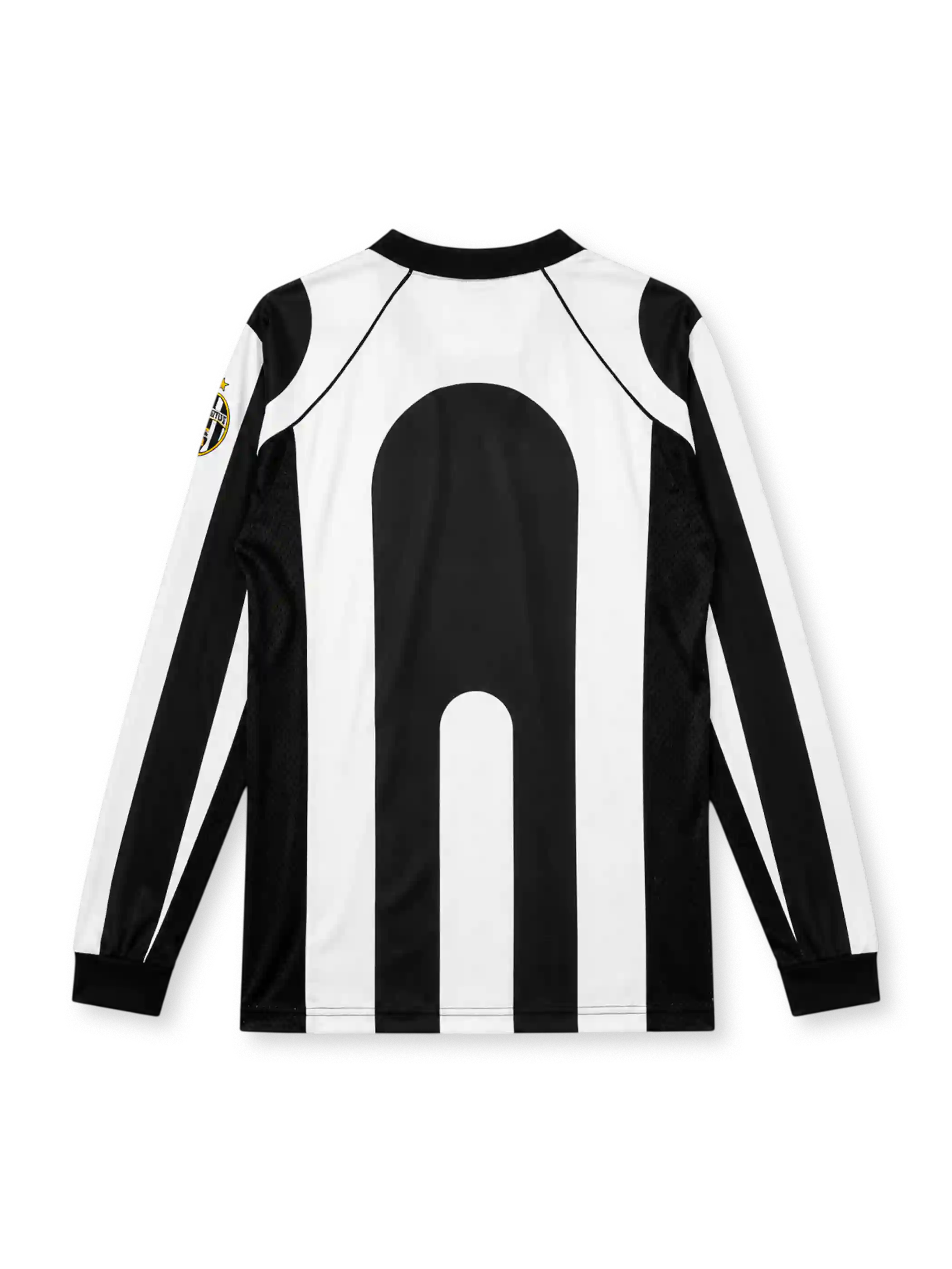 Juventus 1997-98 long sleeve home jersey in black and white stripes