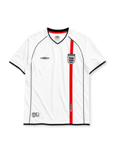 England 2001-03 home jersey in white with central red stripe