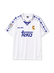 Real Madrid 1996-97 white home retro football jersey with Teka sponsor