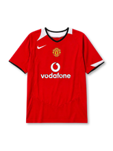 Manchester United 2004-06 red home retro football jersey with Vodafone sponsor