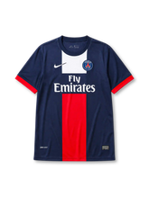 Paris Saint-Germain 2013-14 navy home retro football jersey with Fly Emirates sponsor
