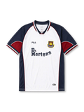 West Ham United 1999-01 white away retro football jersey with Dr Martens sponsor