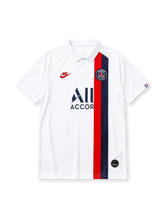Paris Saint-Germain 2019-20 white away retro football jersey with ALL Accor sponsor