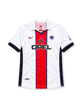 Paris Saint-Germain 1998-99 white away retro football jersey with Opel sponsor
