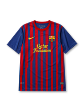 Barcelona 2011-12 blue red home retro football jersey with Qatar Foundation sponsor