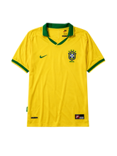 Brazil 1997 home jersey Nike front view yellow and green