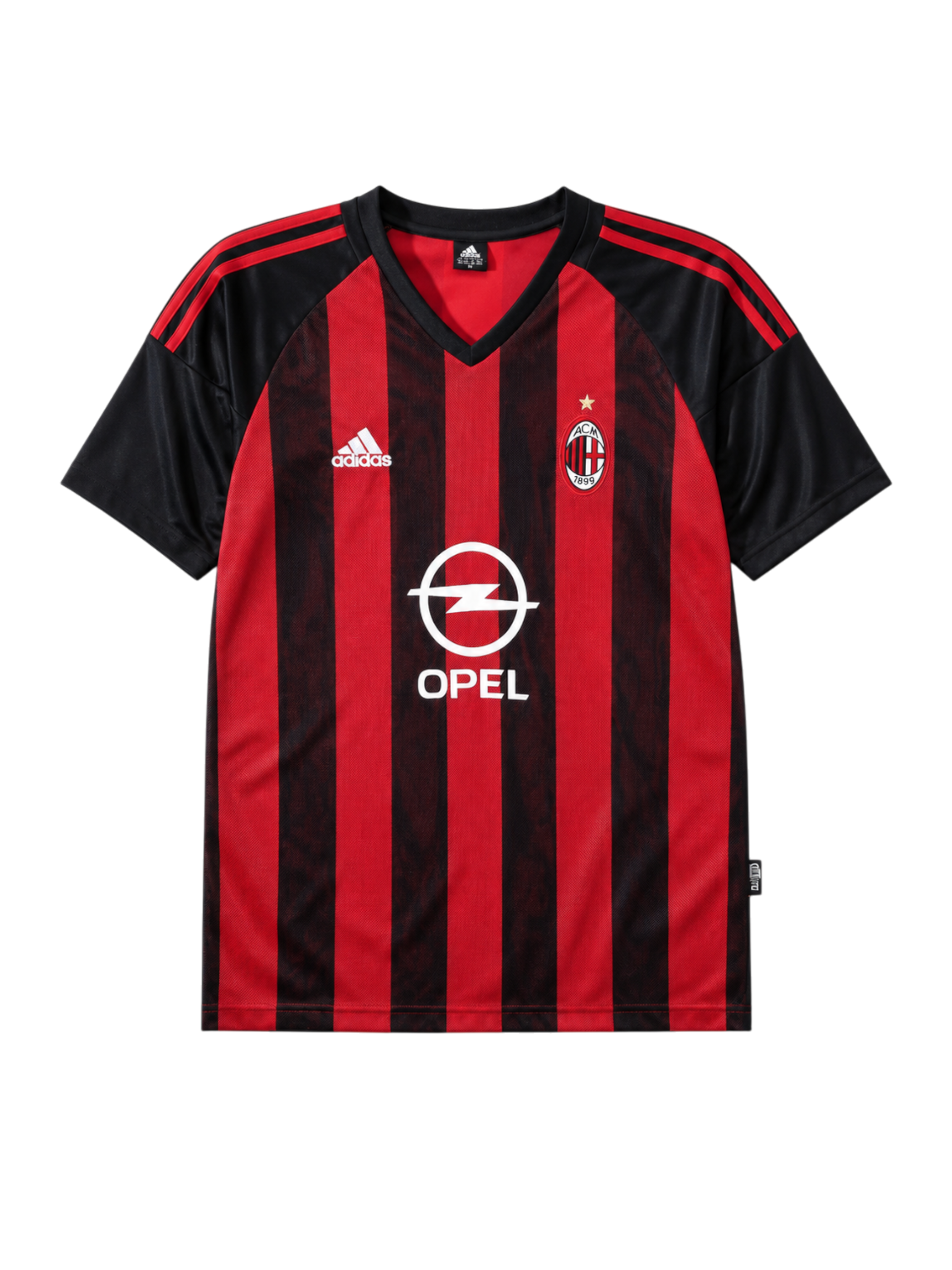 AC Milan 2002/03 home football jersey by Adidas with Opel sponsor logo