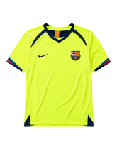 Barcelona 2005/06 away football jersey by Nike in neon yellow