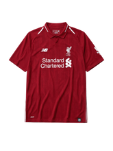 Liverpool 2018/19 home football jersey by New Balance with Standard Chartered sponsor logo